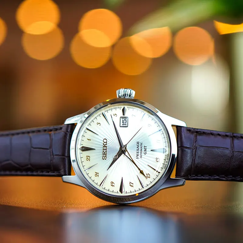 Seiko Presage Cocktail Time 'Acacia' GMT Men's Watch- SSK041J1